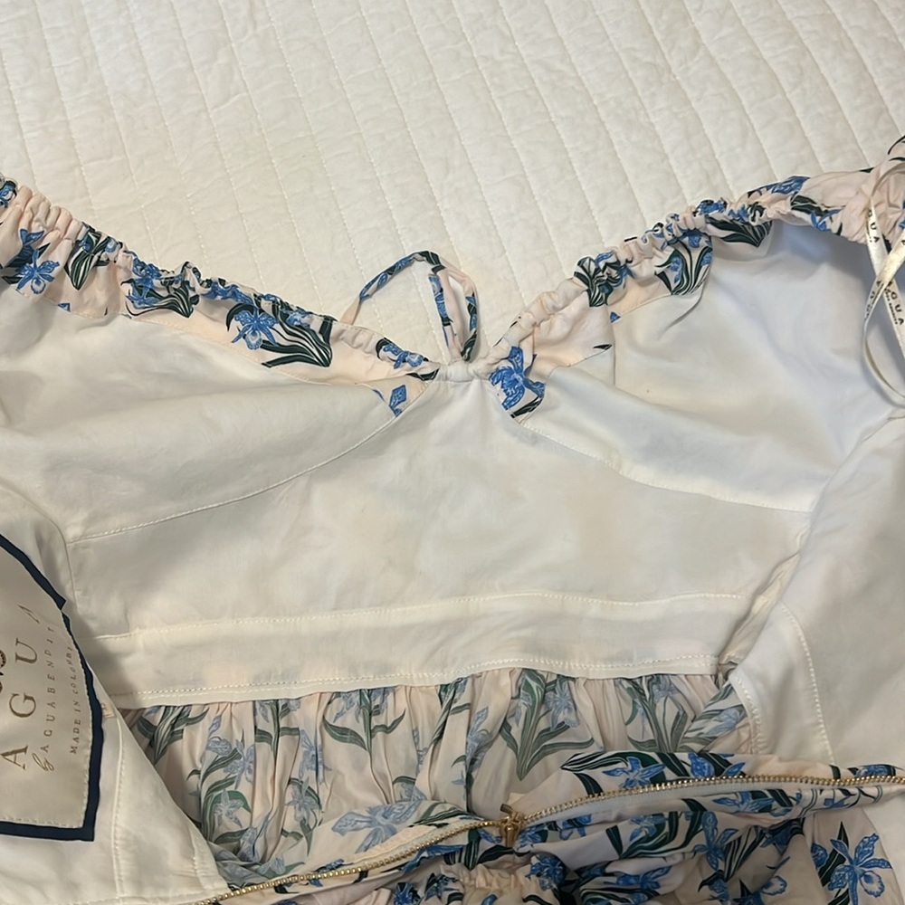Agua by Agua Bendita Blue and White Floral Mini Dress - Picture 5 of 11